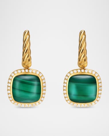 David Yurman Albion Drop Earrings with Gemstones and Diamonds in 18K Gold, 10mm