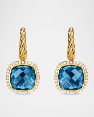 David Yurman Albion Drop Earrings with Gemstones and Diamonds in 18K Gold, 10mm
