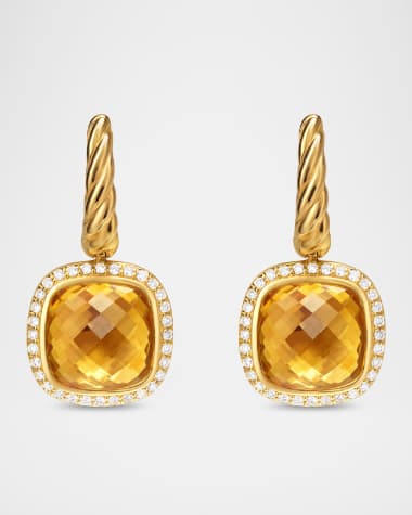 David Yurman Albion Drop Earrings with Gemstones and Diamonds in 18K Gold, 10mm