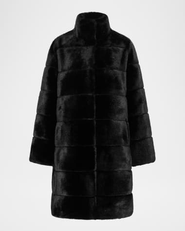 Theia Mink Faux Fur Reversible Short Coat