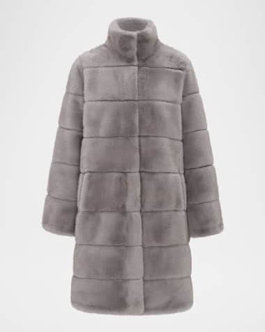 Theia Mink Faux Fur Reversible Short Coat