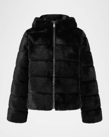 Theia Mink Faux Fur Hooded Jacket