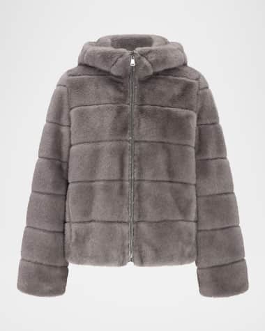 Theia Mink Faux Fur Hooded Jacket