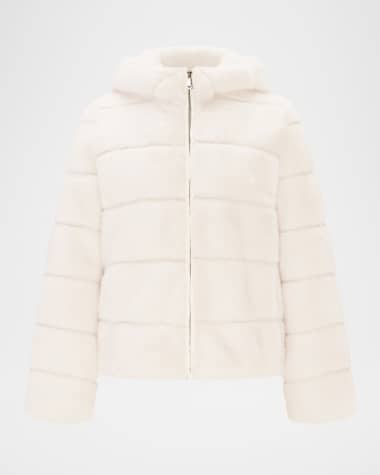 Theia Mink Faux Fur Hooded Jacket