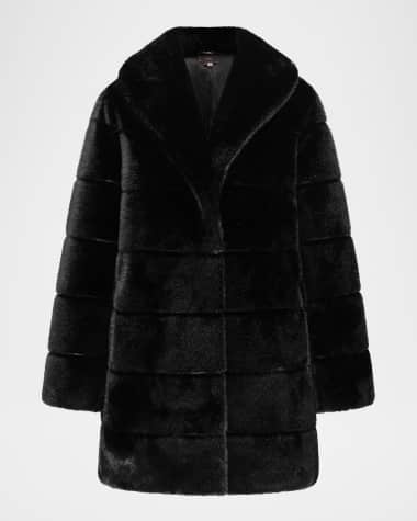 Theia Mink Faux Fur Stroller Coat