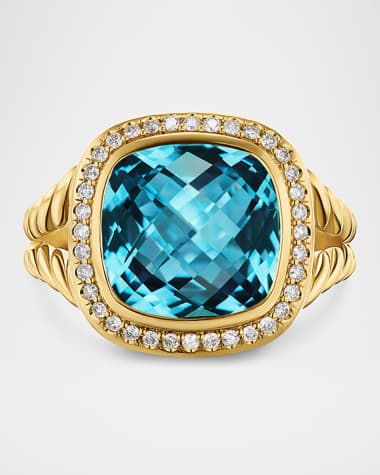 David Yurman Albion Ring with Gemstones and Diamonds in 18K Gold, 11mm