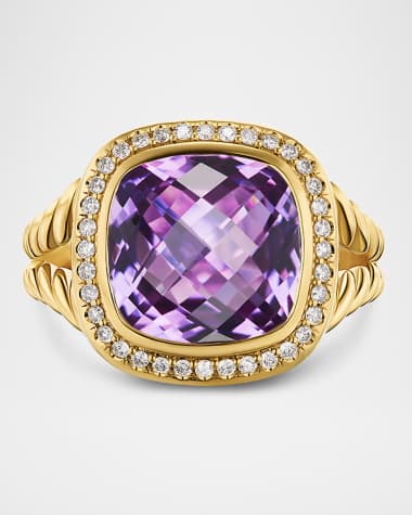 David Yurman Albion Ring with Gemstones and Diamonds in 18K Gold, 11mm
