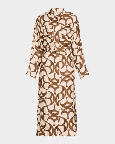 Max Mara Ileana Belted Silk Shirtdress