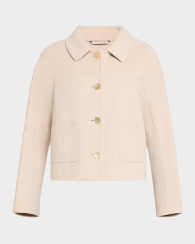 Max Mara Sogno Button-Front Wool Short Jacket