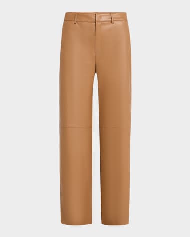 Max Mara Storia Faux Leather Wide-Leg Pants