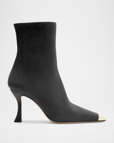 Alexandre Birman Olivia Suede Cap-Toe Booties