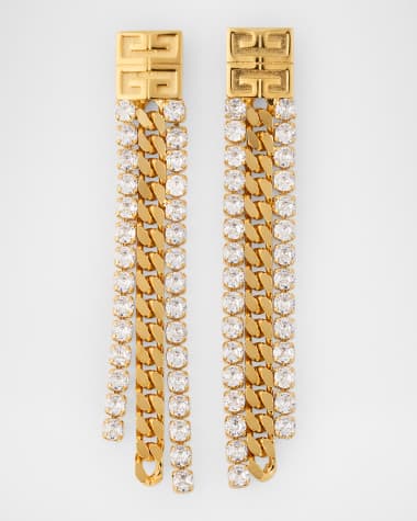 Givenchy 4G Crystal Golden Chain Pendant Earrings