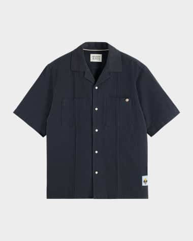Scotch & Soda Men's Structured Dobby Camp Shirt