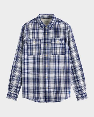 Scotch & Soda Men's Flannel Check Sport Shirt