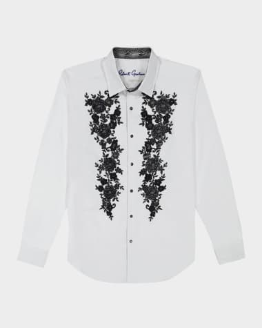 Robert Graham Men's Limited Edition Floral Embroidered Sport Shirt