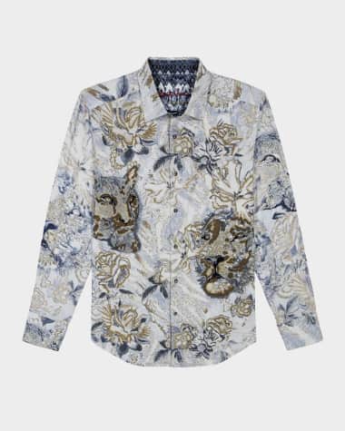 Robert Graham Men's Limited Edition Floral Woven Sport Shirt