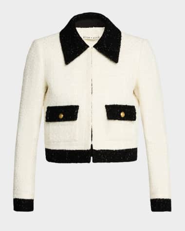Alice + Olivia Topher Tweed Boxy Jacket