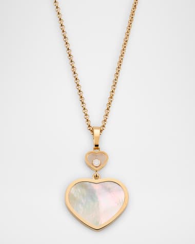 Chopard Happy Hearts 18K Yellow Gold Diamond and MOP Pendant Necklace
