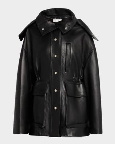 A.L.C. Nolan Hooded Leather Coat