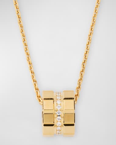 Chopard Ice Cube 18K Yellow Gold Diamond Pendant Necklace