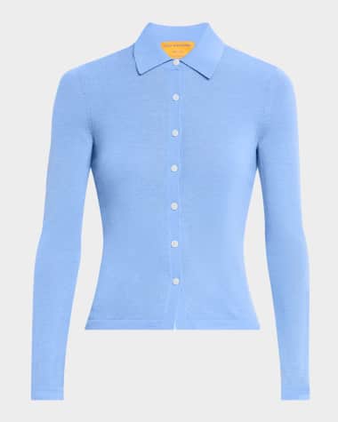 Guest in Residence Elle Cashmere Button-Front Shirt
