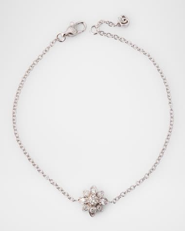 Gucci 18K White Gold Diamond Flower Bracelet