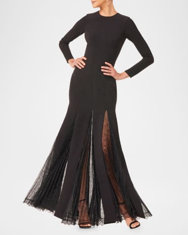 Black Long Sleeve Designer Evening Gowns for Women Neiman Marcus