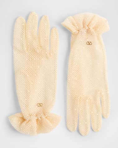 Valentino Garavani V-Logo Cotton Blend Gloves