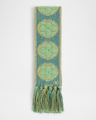 Valentino Garavani Metallic Antibes Cotton Fringe Scarf