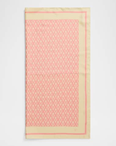 Valentino Monogram-Print Silk Scarf