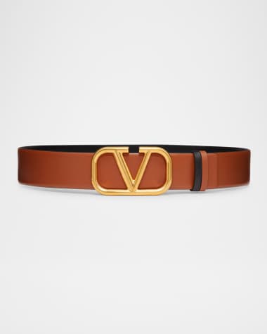 Valentino Garavani VLOGO Signature Reversible Leather Belt