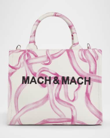 MACH & MACH Riviera Bow Canvas Tote Bag