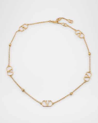 Valentino Garavani Metal V-Logo Chain Necklace