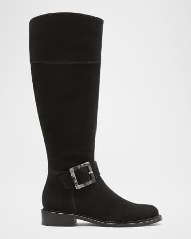 La Canadienne Saige Suede Buckle Knee Boots
