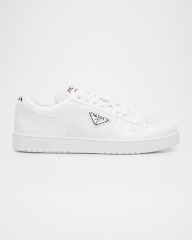 Prada Men's Downtown Bicolor Leather Low-Top Sneakers