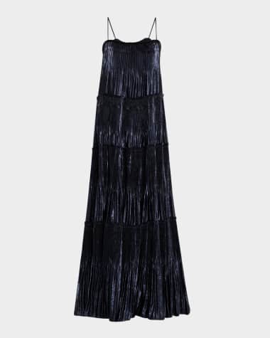 Acler Shandon Tiered Metallic Maxi Dress