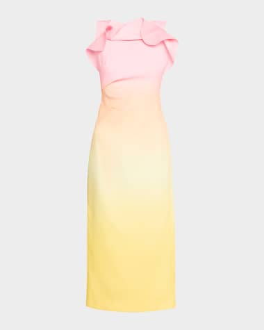 Acler Warfield Ruffle Midi Dress
