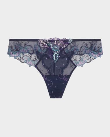 Lise Charmel Deesse Desirs Embroidered Tulle Thong