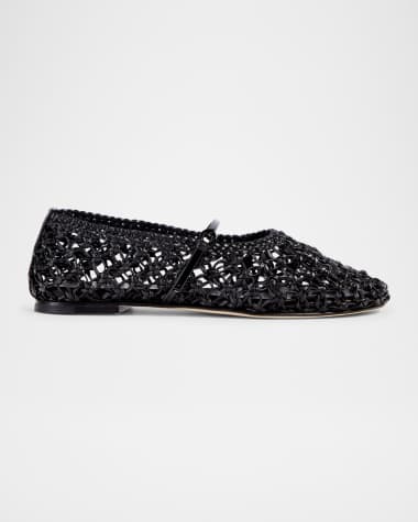 Dear Frances Balla Woven Leather Mary Jane Ballerina Flats