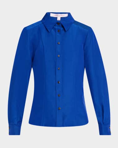 Carolina Herrera Long-Sleeve Button-Down Blouse