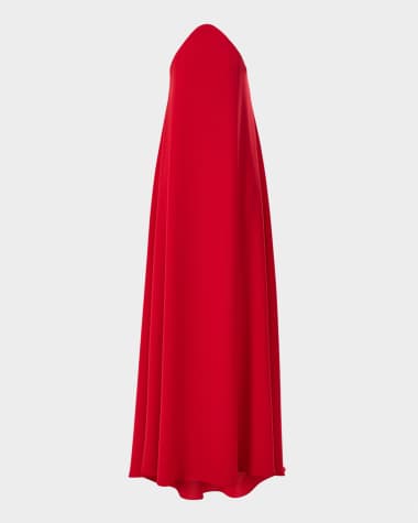 Carolina Herrera Strapless Curved Neckline Fluid Gown