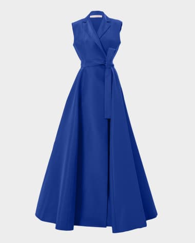 Carolina Herrera Belted Sleeveless Trench Gown