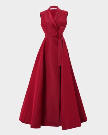 Carolina Herrera Belted Sleeveless Trench Gown