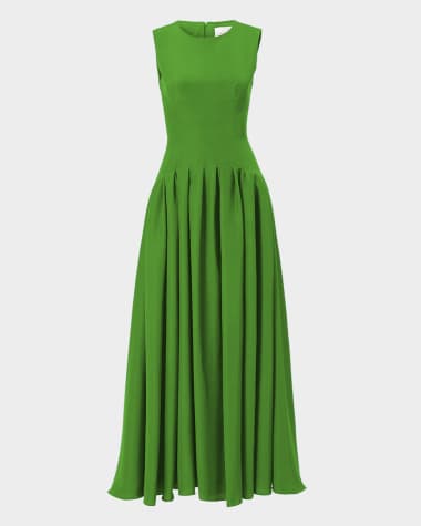 Carolina Herrera Long Fit-Flare Cotton Dress