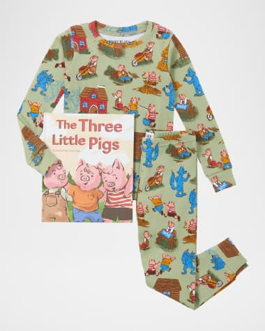 Books To Bed Kid's The Three Little Pigs Book & Pajama Gift Set, Size 2-7