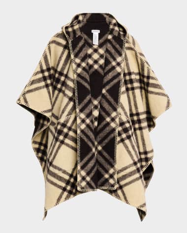 Burberry Catherine Reversible Check Hooded Cape