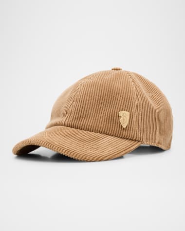 Burberry Corduroy Baseball Cap W/ Logo Crest