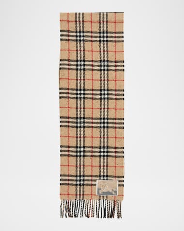 Burberry Check-Print Fringe Trim Scarf