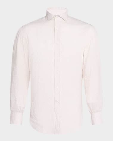 Brunello Cucinelli Men's Printed Linen Sport Shirt