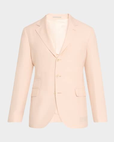 Brunello Cucinelli Men's Mini Prince of Wales Single-Breasted Sport Coat